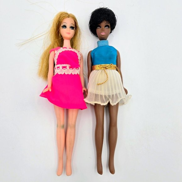 Vintage Topper Dawn And Dale Dolls Blonde African American Dolls 1970 Read - Picture 1 of 16